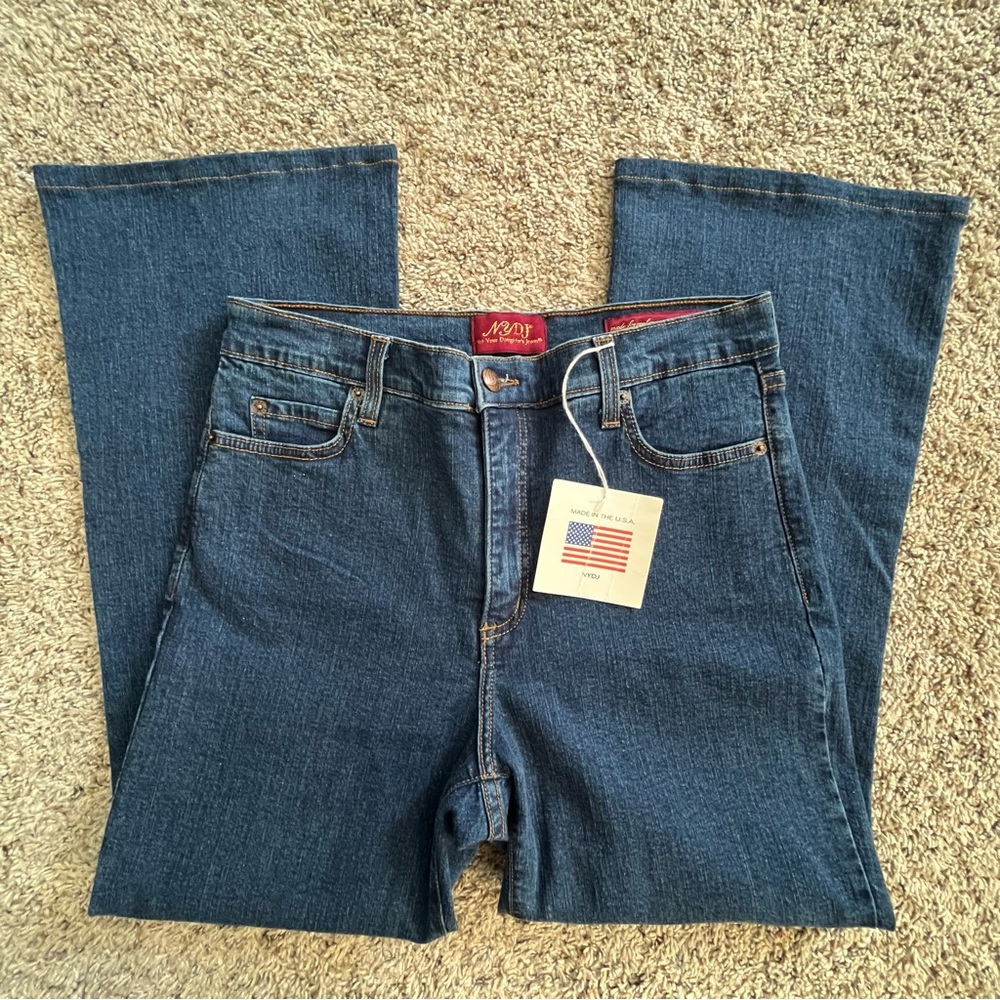 NYDJ Blue Flare Wide Leg Jeans